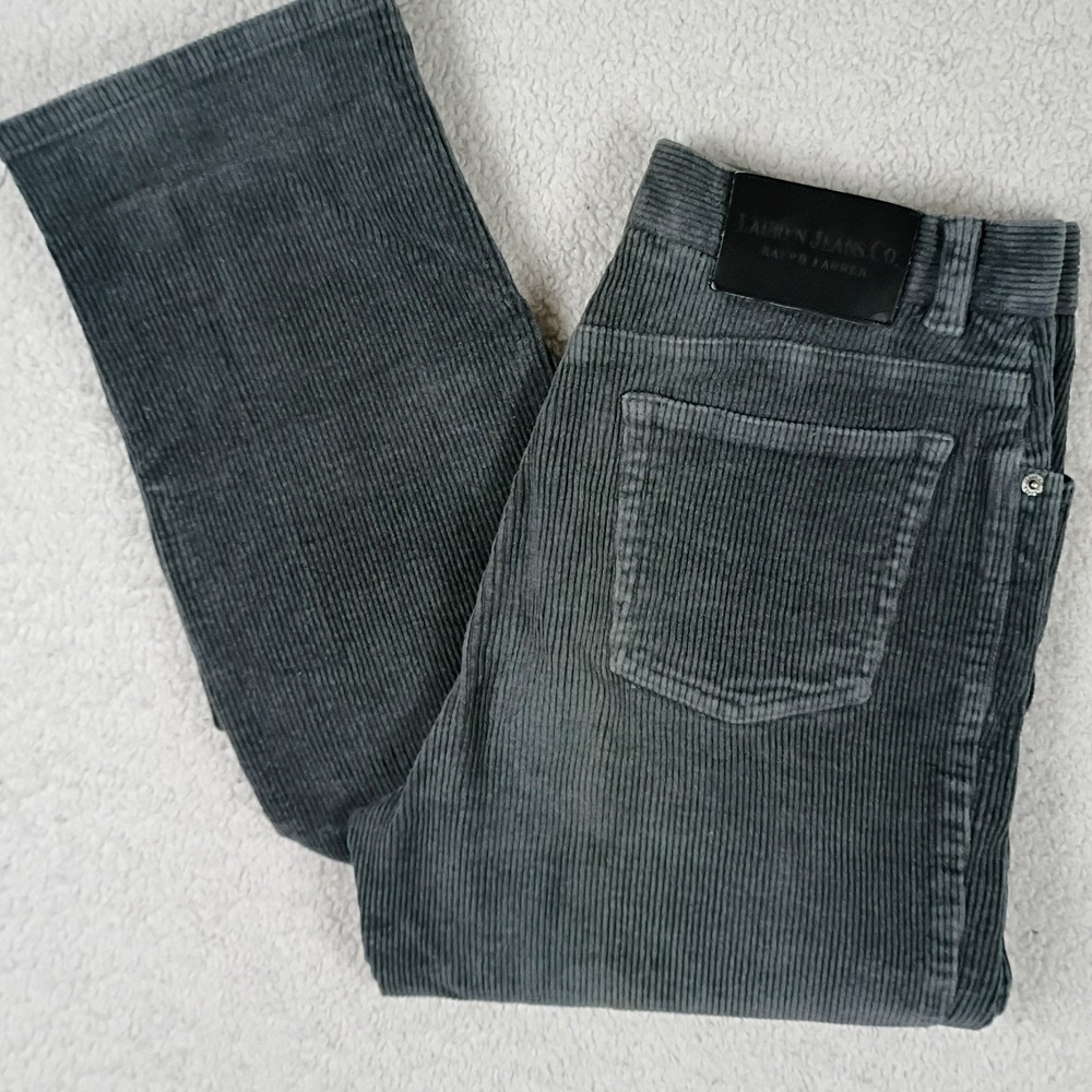 Vintage Lauren Jeans Co. Corduroy Pants Womens 6P 27X27 Gray Straight Leg